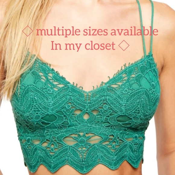 Free People》NWT Ilektra Bralette Crop Top Green-Lg - Picture 3 of 7